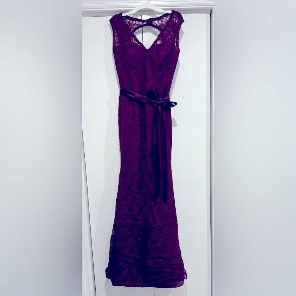 Purple lace bridesmaid dress US8